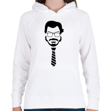 PRINTFASHION El Professor / Lacasa de Papel - Női kapucnis pulóver - Fehér női pulóver, kardigán