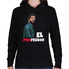 PRINTFASHION El Professor - Női kapucnis pulóver - Fekete