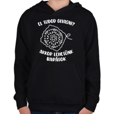 PRINTFASHION El tudod olvasni? Akkor lehetünk barátok - Gyerek kapucnis pulóver - Fekete gyerek pulóver, kardigán
