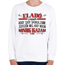 PRINTFASHION Eladó vagyok - Igazam van - Gyerek pulóver - Fehér gyerek pulóver, kardigán