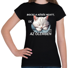 PRINTFASHION elaludt az ölemben - Női póló - Fekete női póló