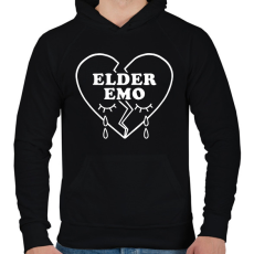 PRINTFASHION Elder emo heart - Férfi kapucnis pulóver - Fekete