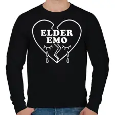PRINTFASHION Elder emo heart - Férfi pulóver - Fekete férfi pulóver, kardigán