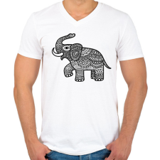 PRINTFASHION Elefánt - fekete - Férfi V-nyakú póló - Fehér férfi póló