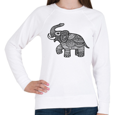 PRINTFASHION Elefánt - fekete - Női pulóver - Fehér női pulóver, kardigán