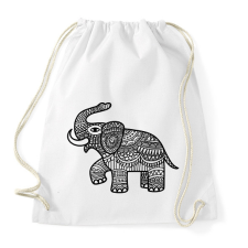 PRINTFASHION Elefánt - fekete - Sportzsák, Tornazsák - Fehér tornazsák