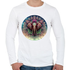 PRINTFASHION Elefánt - Férfi hosszú ujjú póló - Fehér