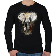 PRINTFASHION elefánt - Férfi hosszú ujjú póló - Fekete
