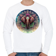 PRINTFASHION Elefánt - Férfi pulóver - Fehér férfi pulóver, kardigán
