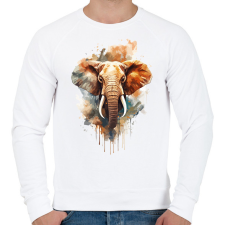 PRINTFASHION Elefánt  - Férfi pulóver - Fehér férfi pulóver, kardigán