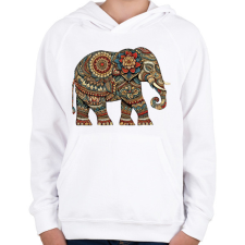 PRINTFASHION Elefánt gond art stílusban - Gyerek kapucnis pulóver - Fehér gyerek pulóver, kardigán