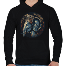 PRINTFASHION Elefánt királynő - Férfi kapucnis pulóver - Fekete