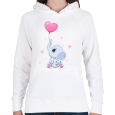 PRINTFASHION Elefánt  - Női kapucnis pulóver - Fehér női pulóver, kardigán