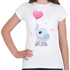 PRINTFASHION Elefánt  - Női póló - Fehér