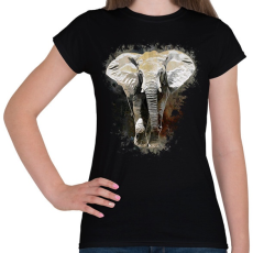 PRINTFASHION elefánt - Női póló - Fekete