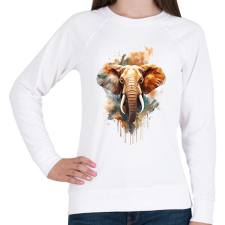 PRINTFASHION Elefánt - Női pulóver - Fehér női pulóver, kardigán
