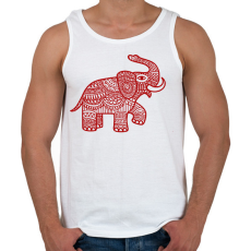 PRINTFASHION Elefánt - piros - Férfi atléta - Fehér