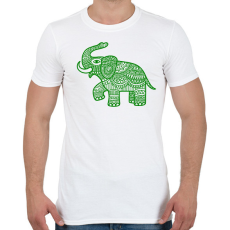 PRINTFASHION Elefánt - zöld - Férfi póló - Fehér