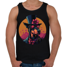 PRINTFASHION Elegáns Doberman - Férfi atléta - Fekete atléta, trikó