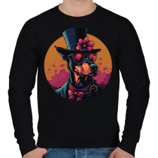 PRINTFASHION Elegáns Doberman - Férfi pulóver - Fekete férfi pulóver, kardigán