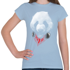 PRINTFASHION Elegáns panda  - Női póló - Világoskék