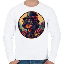 PRINTFASHION Elegáns Tacskó - Férfi pulóver - Fehér férfi pulóver, kardigán