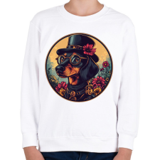 PRINTFASHION Elegáns Tacskó - Gyerek pulóver - Fehér gyerek pulóver, kardigán