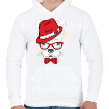 PRINTFASHION Elegant Bulldog - Férfi kapucnis pulóver - Fehér férfi pulóver, kardigán