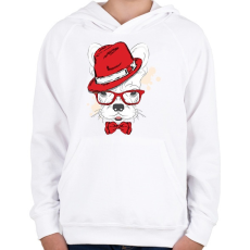 PRINTFASHION Elegant Bulldog - Gyerek kapucnis pulóver - Fehér