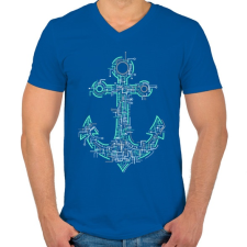 PRINTFASHION Elektrohorgony - Férfi V-nyakú póló - Királykék férfi póló