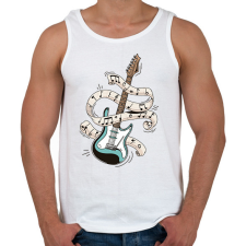 PRINTFASHION Elektromos gitár - Férfi atléta - Fehér atléta, trikó