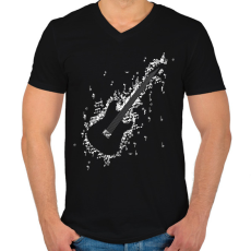PRINTFASHION Elektromos gitár - Férfi V-nyakú póló - Fekete