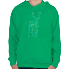 PRINTFASHION Elektroszarvas - Gyerek kapucnis pulóver - Zöld gyerek pulóver, kardigán