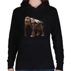 PRINTFASHION Elephant - Női kapucnis pulóver - Fekete
