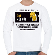 PRINTFASHION ÉLET SÖR NÉLKÜL - Férfi pulóver - Fehér férfi pulóver, kardigán