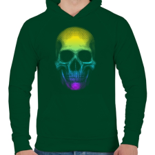 PRINTFASHION Eleven koponya - Férfi kapucnis pulóver - Sötétzöld férfi pulóver, kardigán