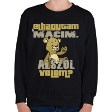 PRINTFASHION Elhagytam a macim, alszol velem? - Gyerek pulóver - Fekete gyerek pulóver, kardigán