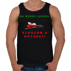 PRINTFASHION ELHÚZOM A NÓTÁDAT - Férfi atléta - Fekete