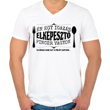 PRINTFASHION Elképesztő pincér - Férfi V-nyakú póló - Fehér férfi póló