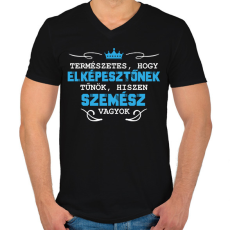 PRINTFASHION Elképesztő szemész - Férfi V-nyakú póló - Fekete