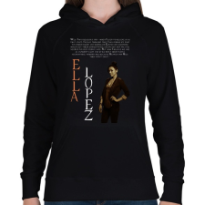 PRINTFASHION ELLA LOPEZ - Női kapucnis pulóver - Fekete női pulóver, kardigán