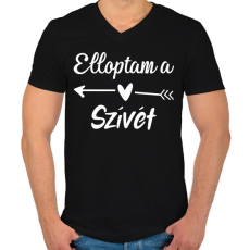 PRINTFASHION Elloptam a szívét - páros 2 - Férfi V-nyakú póló - Fekete