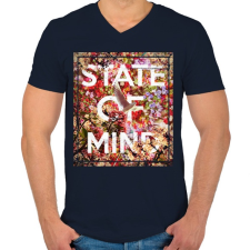 PRINTFASHION Elmeállapot - Férfi V-nyakú póló - Sötétkék férfi póló