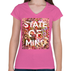 PRINTFASHION Elmeállapot - Női V-nyakú póló - Rózsaszín