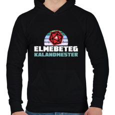 PRINTFASHION Elmebeteg Kalandmester - Férfi kapucnis pulóver - Fekete