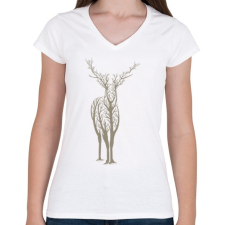 PRINTFASHION Élővilág - Női V-nyakú póló - Fehér női póló