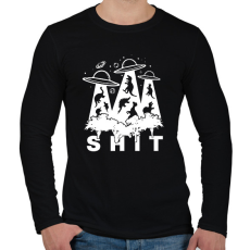 PRINTFASHION Elrabolt dínók - Férfi hosszú ujjú póló - Fekete