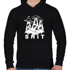 PRINTFASHION Elrabolt dínók - Férfi kapucnis pulóver - Fekete