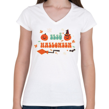 PRINTFASHION Első Halloween - Női V-nyakú póló - Fehér női póló