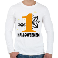 PRINTFASHION Első Halloweenem - Férfi hosszú ujjú póló - Fehér férfi póló